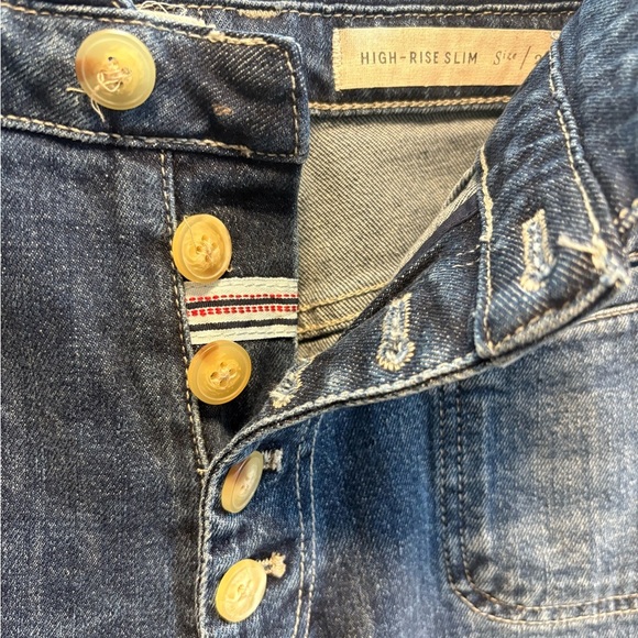 Pilcro and the Letterpress Utility High-Rise Slim Straight Button Fly Jeans - Picture 3 of 10